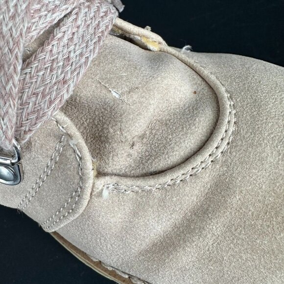 Dirty Laundry Casbah Ankle Boot Size 9 Creme Sherpa Lace Up Boots Chunky - Picture 9 of 11